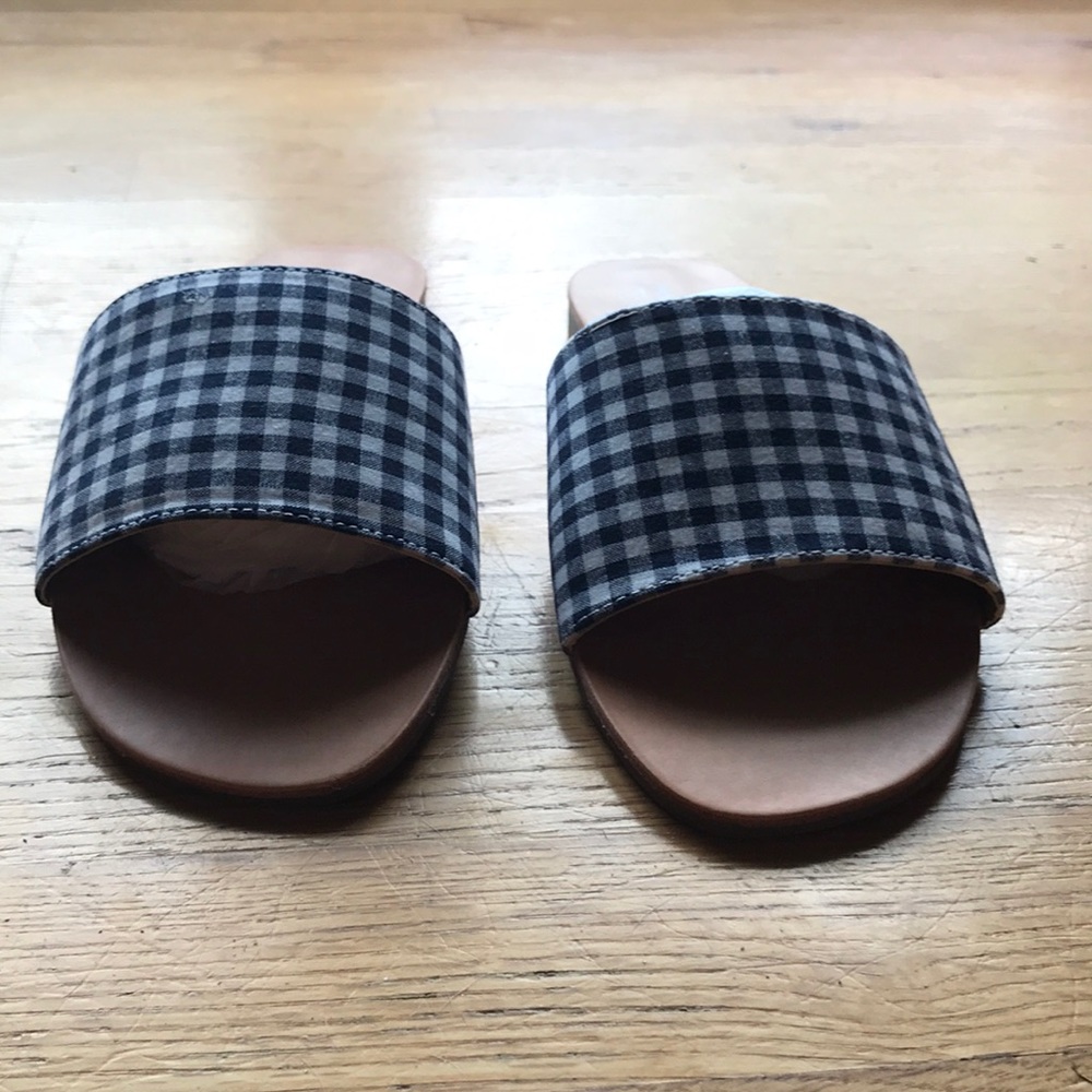 Gingham print slip on sandals - Picture 5 of 7